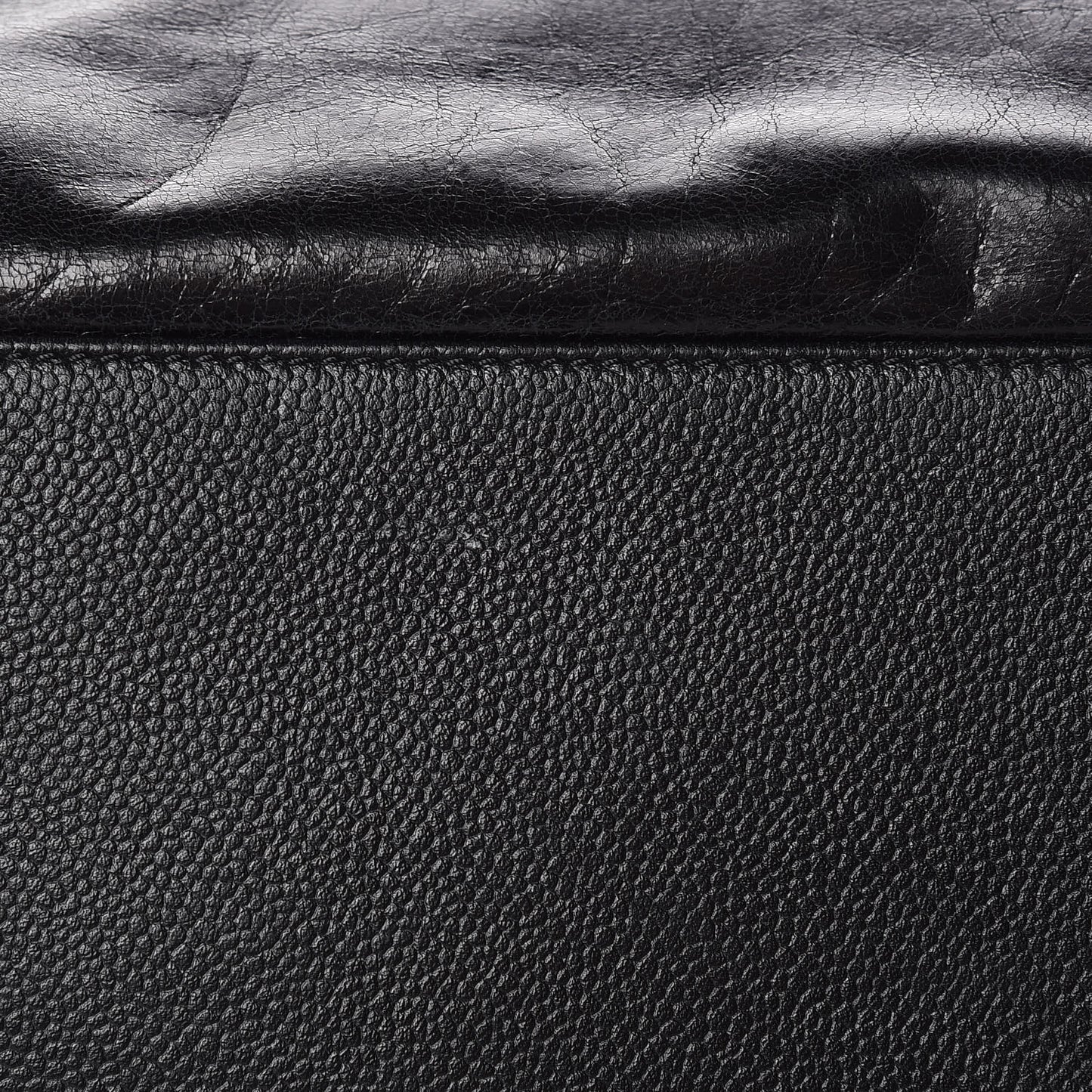 Glazed Calfskin Large Deauville Tote Black