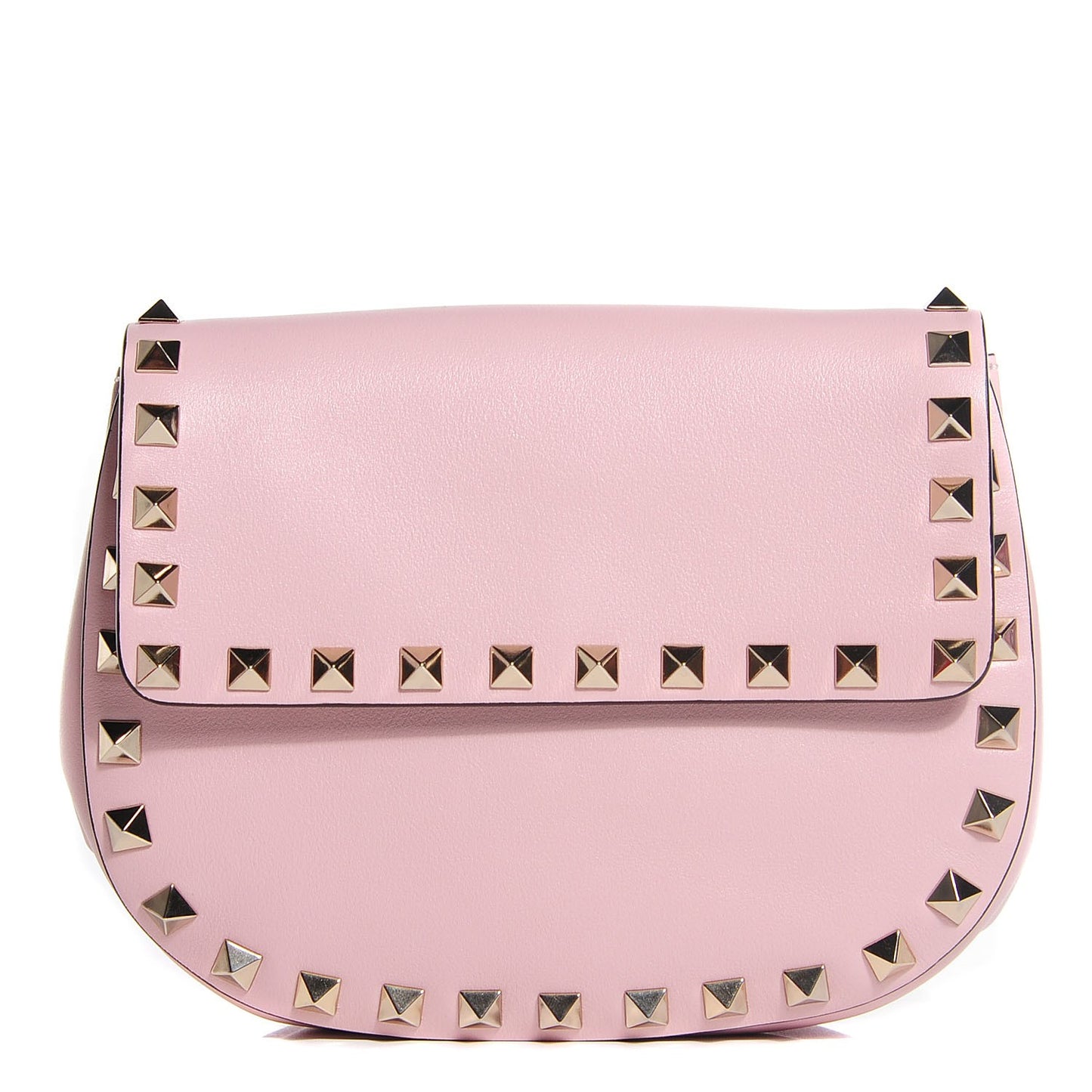 Vitello Mini Rockstud Crossbody Saddle Bag Water Rose