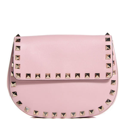 Valentino Garavani Vitello Mini Rockstud Crossbody Saddle Bag Water Rose 1 of 8