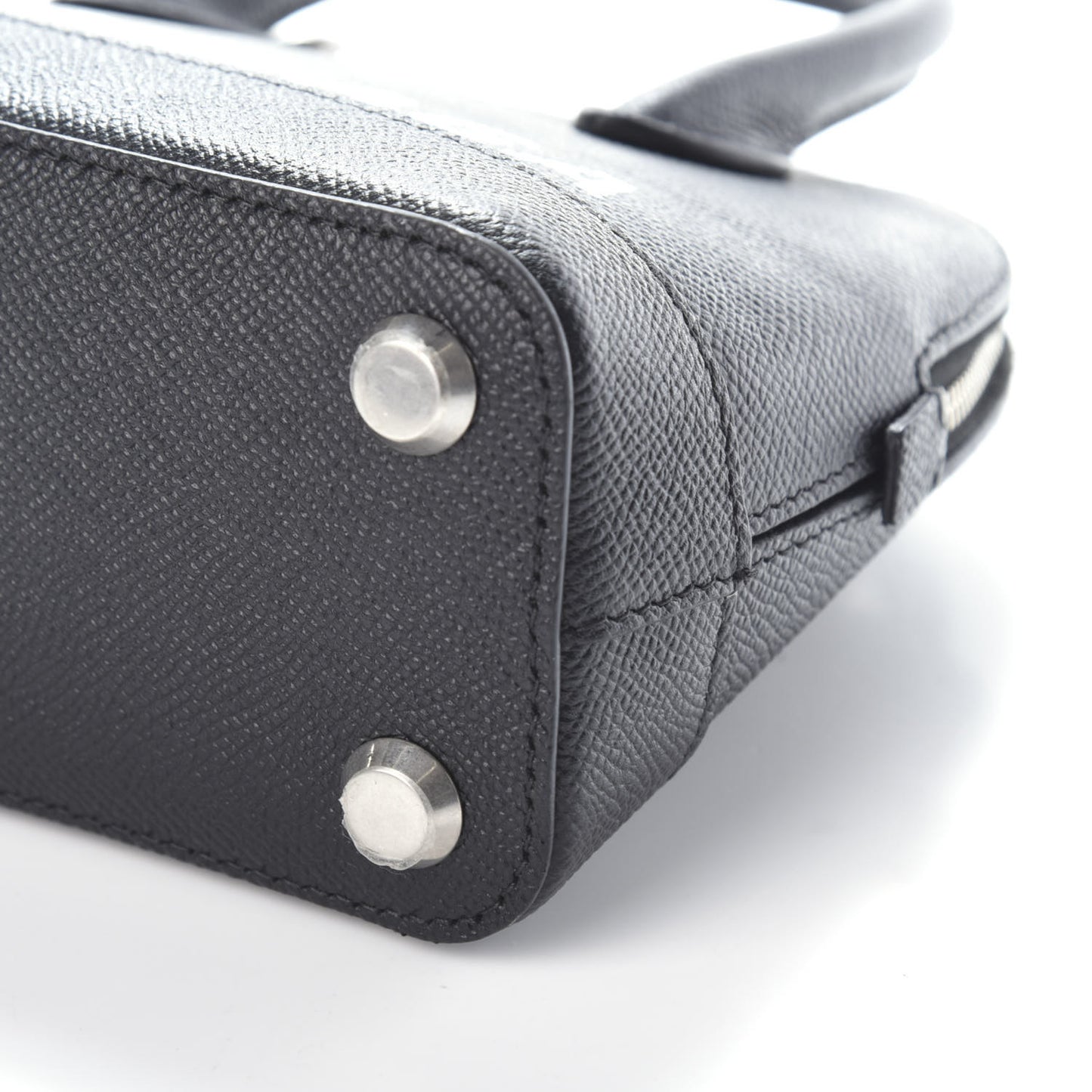 Signature Grained Calfskin XXS Ville Top Handle Bag Black