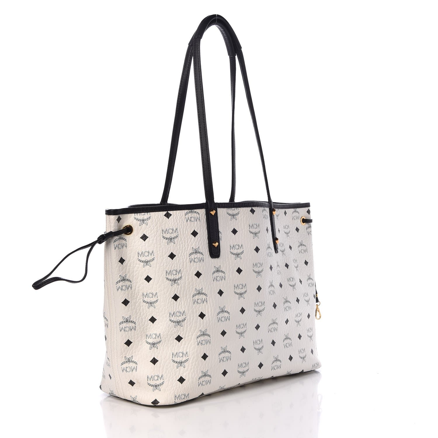 MCM Visetos Medium Project Reversible Shopper Tote White 3 of 17