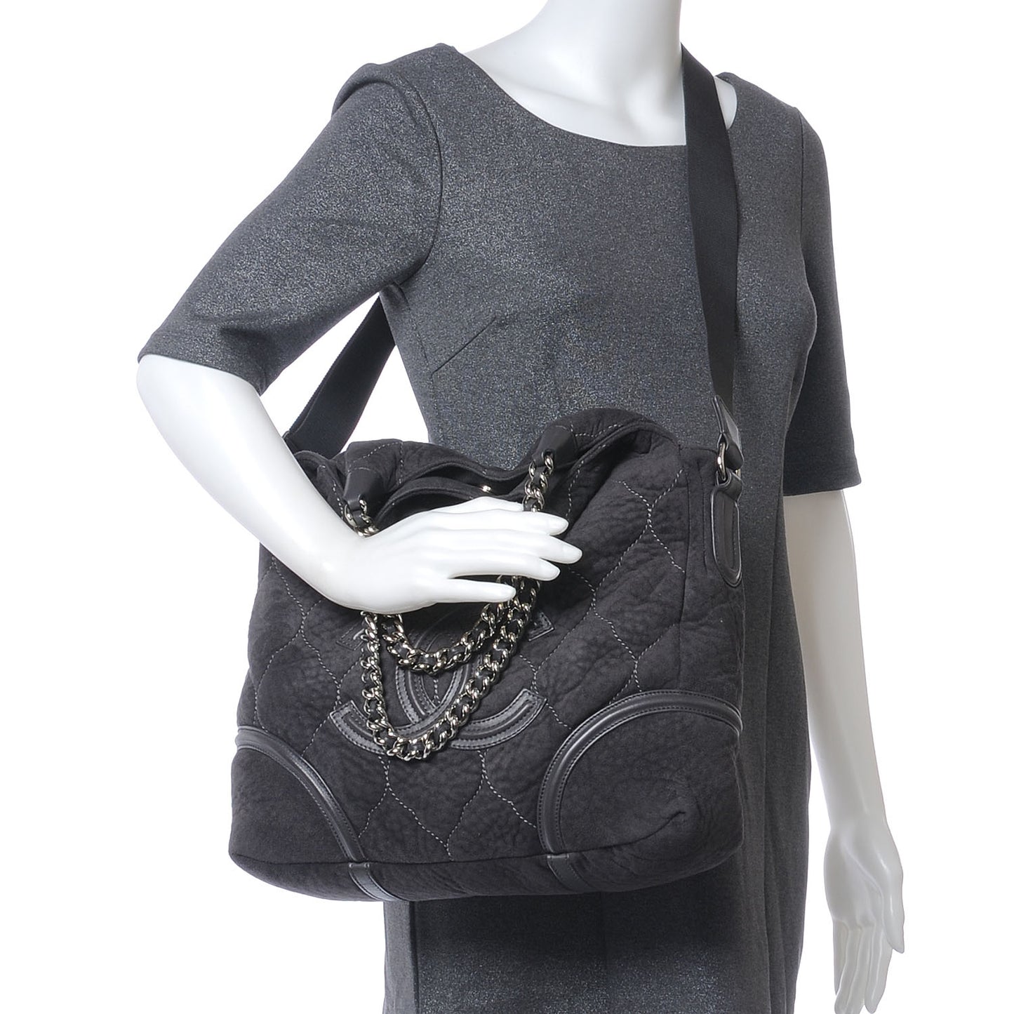 Microsuede Quilted Rodeo Drive Hobo Black