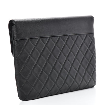 Chanel Calfskin Quilted CC Box Flap Pouch Black 2 of 8