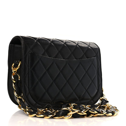 Chanel Lambskin Quilted Round Flap Black 3 of 10