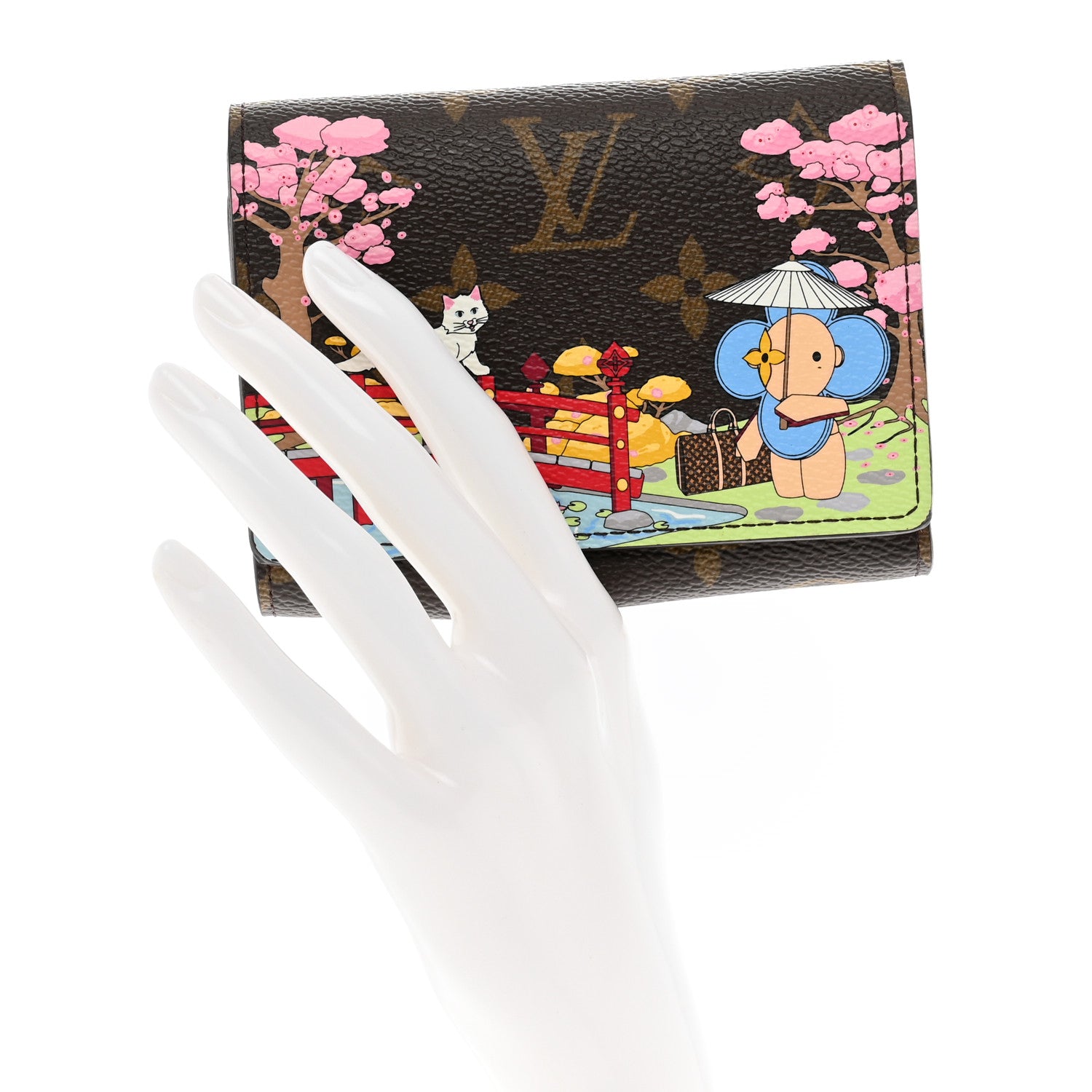 Louis Vuitton Monogram 2021 Christmas Animation Japanese Garden Victorine Wallet Wisteria Pink 2 of 6