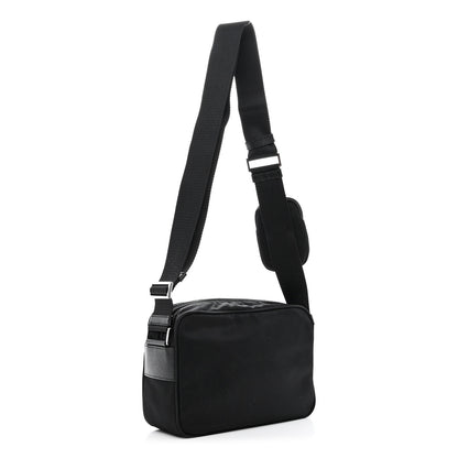 Prada Re-Nylon Vela Saffiano Pocket Double Zip Shoulder Bag Black 3 of 12
