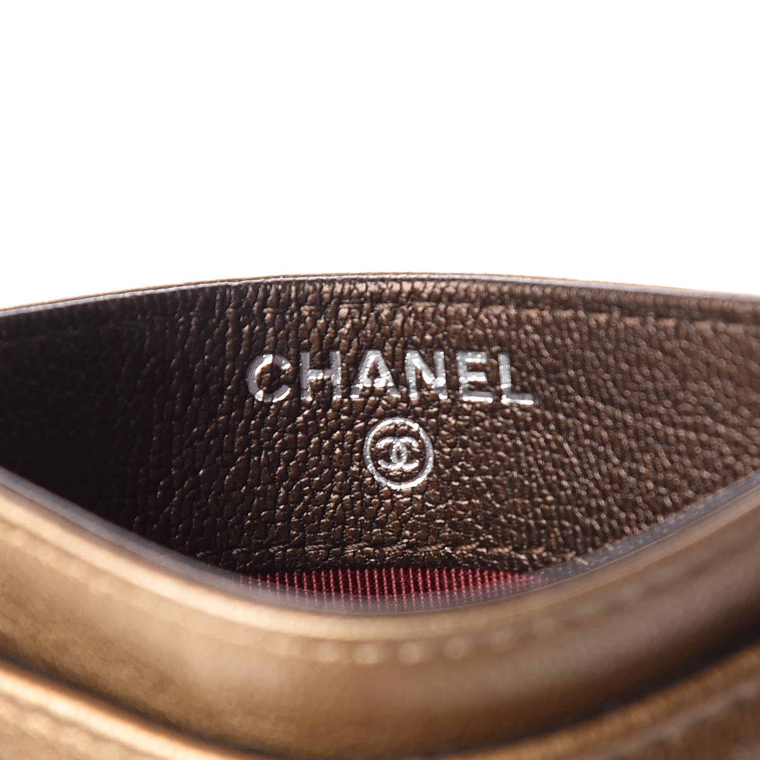 Chanel Metallic Goatskin Quilted Gabrielle Card Holder Bronze 6 of 9