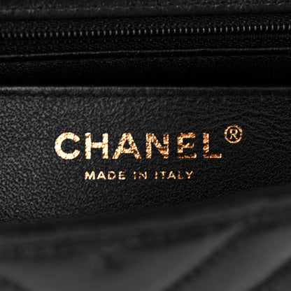 Chanel Iridescent Calfskin Chevron Quilted Mini Rectangular Flap Black 6 of 13