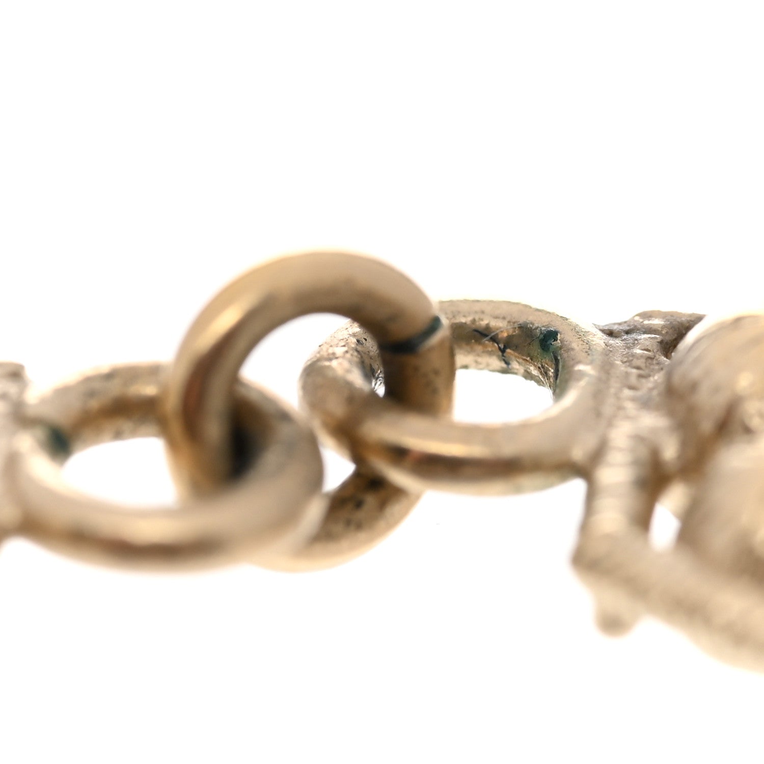 Chanel Crystal Cha-Nel Logo Drop Earrings Gold 5 of 5