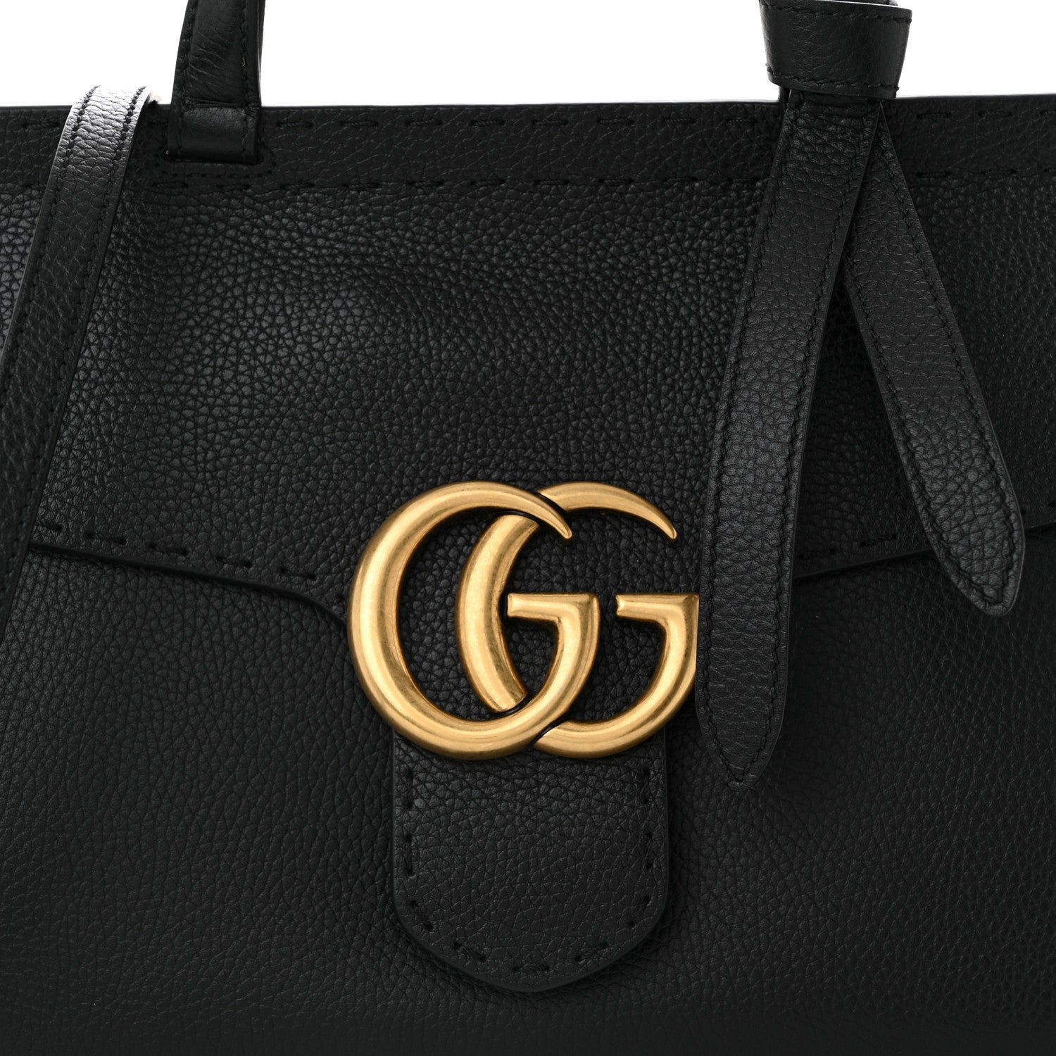 Gucci Calfskin Small GG Marmont Top Handle Bag Black 8 of 10