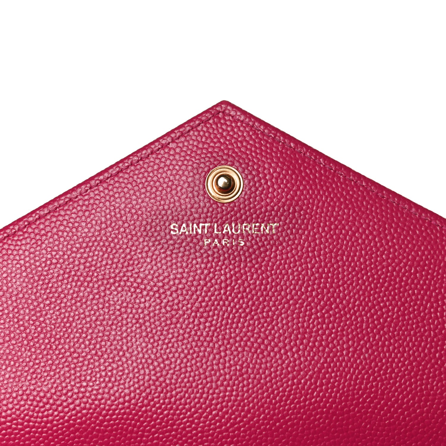 Saint Laurent Grain De Poudre Matelasse Chevron Monogram Chain Wallet Bubblegum 6 of 12