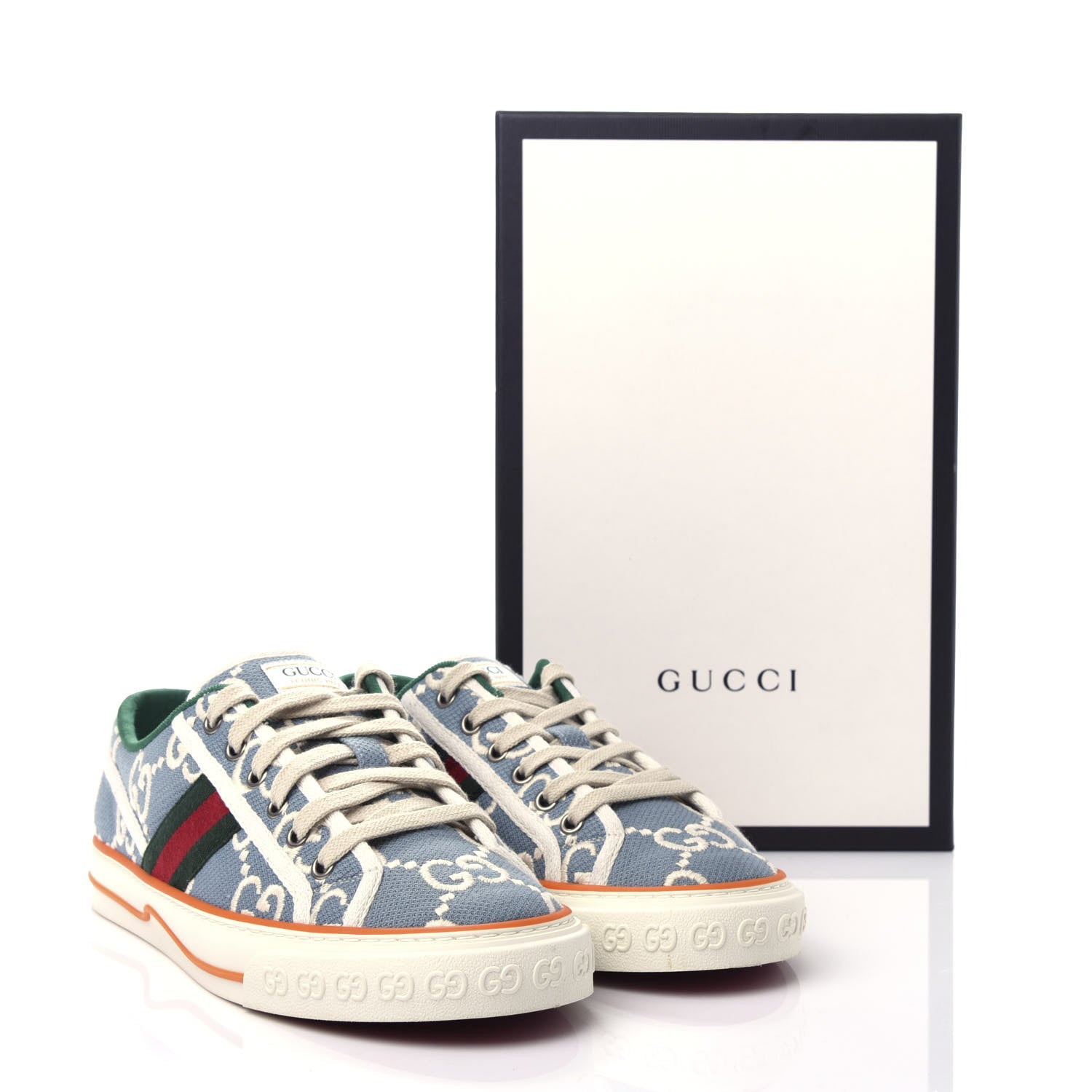 Gucci Cotton GG Monogram Web Womens 1977 Tennis Sneakers 40 Philod Ivory Mystic White 9 of 9
