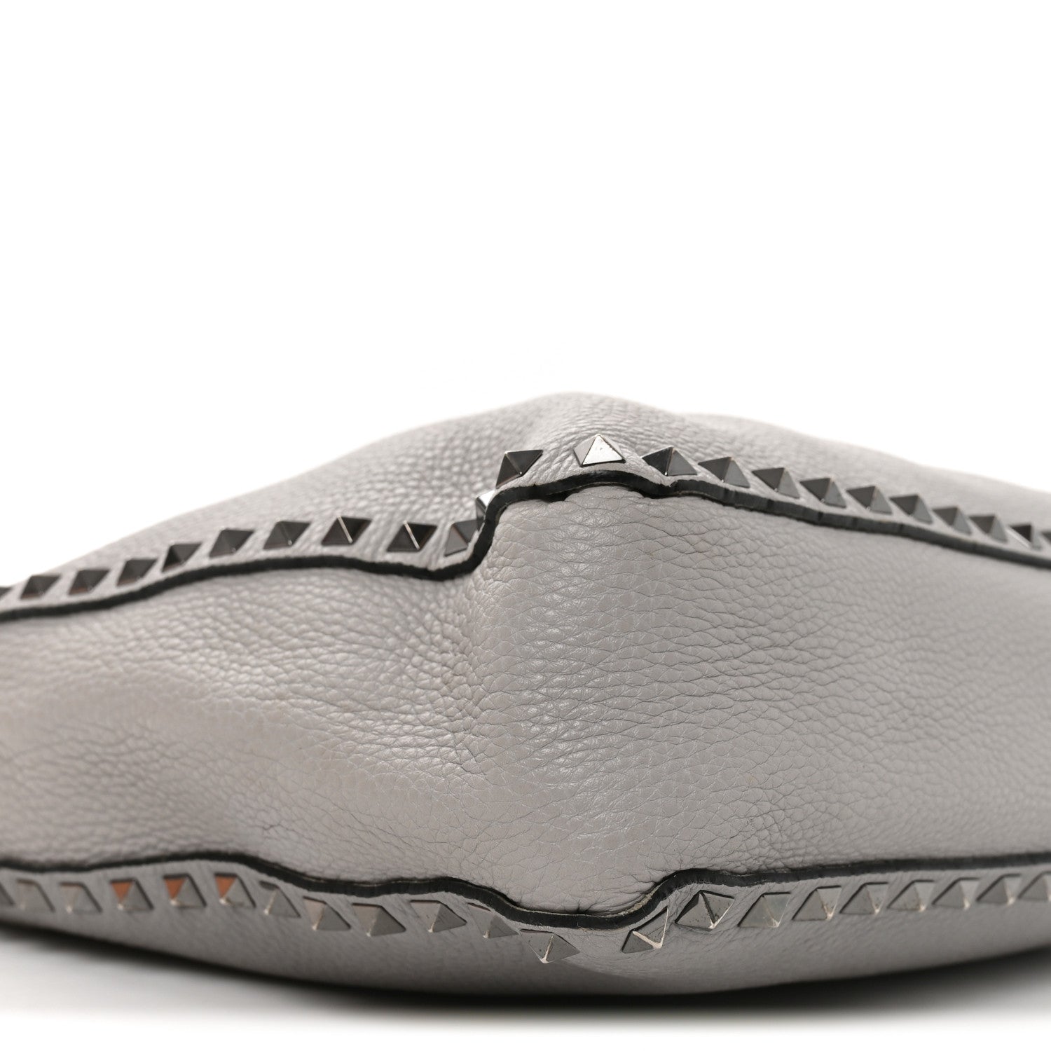 Valentino Garavani Pebbled Calfskin Small Rockstud Flip-Lock Messenger Bag Grey 7 of 8