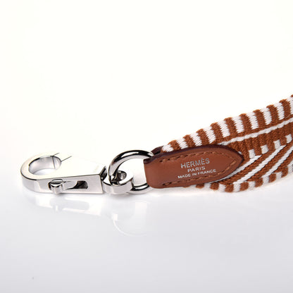 Hermes Toile Swift 25mm Sangle Cavale Shoulder Strap Ecru Beige Gold 4 of 5