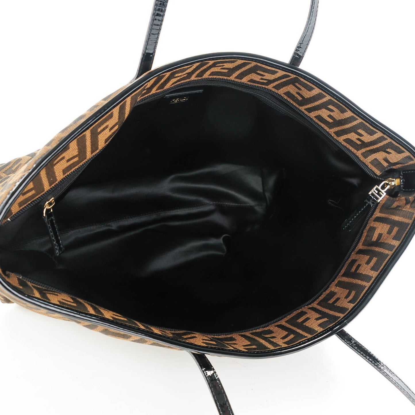 Zucca Quilted Medium Roll Tote Tobacco Black