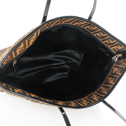 Fendi Zucca Quilted Medium Roll Tote Tobacco Black 7 of 7