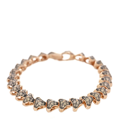 David Yurman 18K Rose Gold Cognac Diamond Armory Link Bracelet 1 of 3