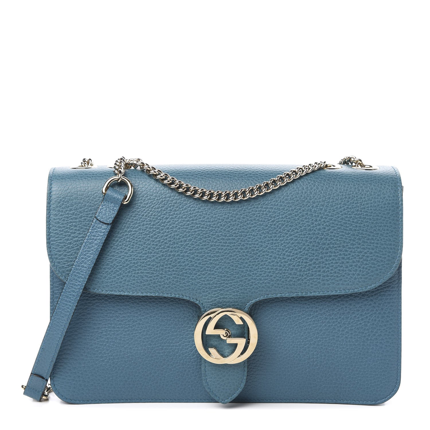 Gucci Dollar Calfskin Interlocking G Shoulder Bag Deep Cobalt 1 of 10