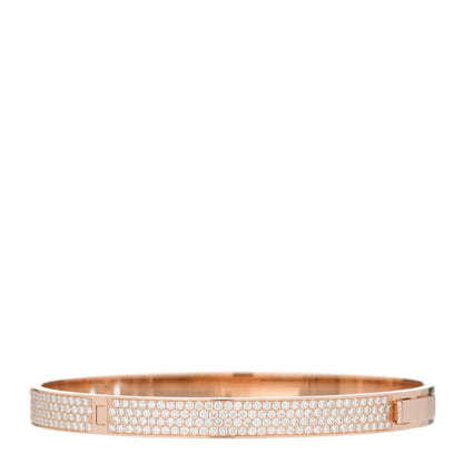 Hermes 18K Rose Gold Pave Diamond H D'Ancre Bracelet SH 2 of 5