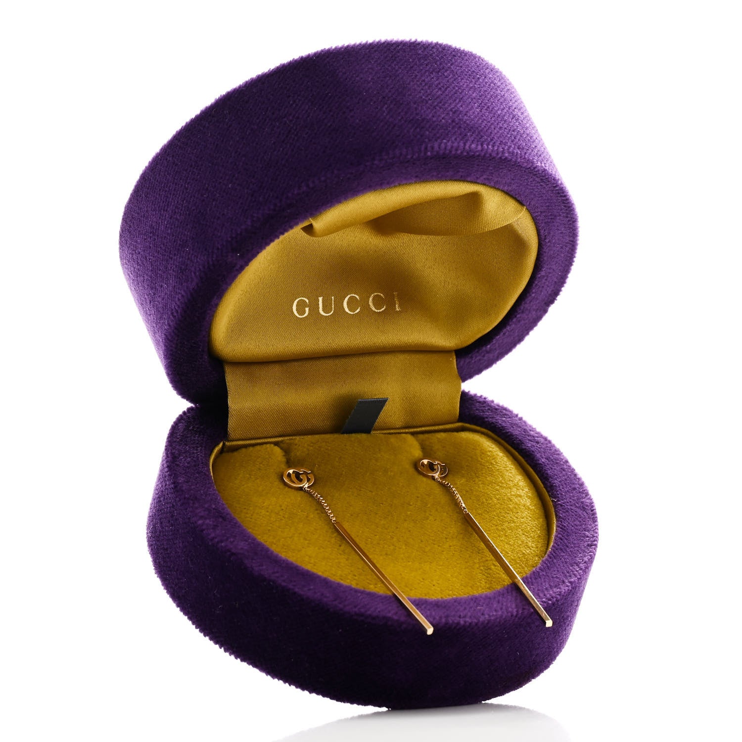 Gucci 18K Yellow Gold Running G Drop Chain Earrings 5 of 5