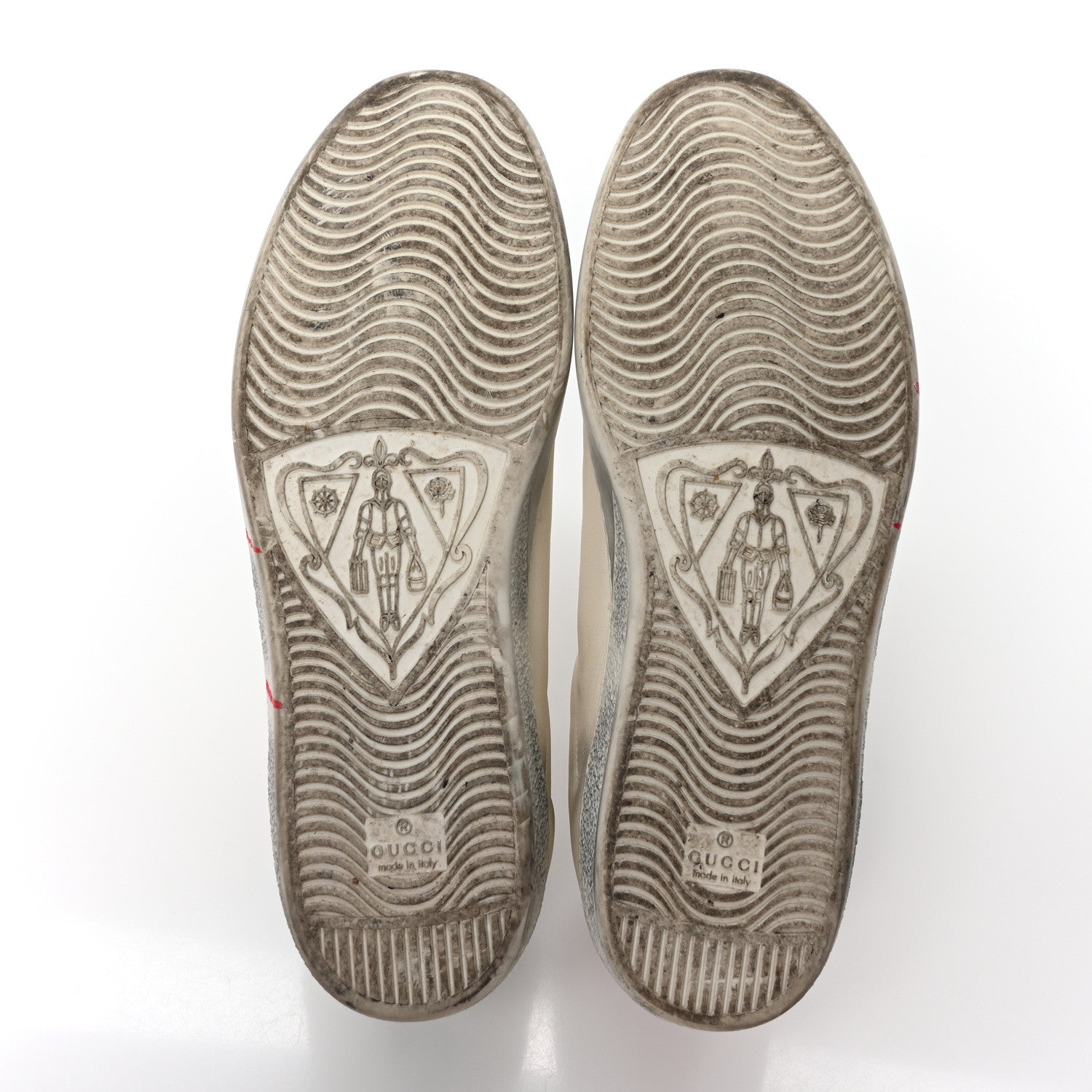Gucci Distressed Calfskin Mens Ace Blade Sneakers 10.5 White 6 of 8