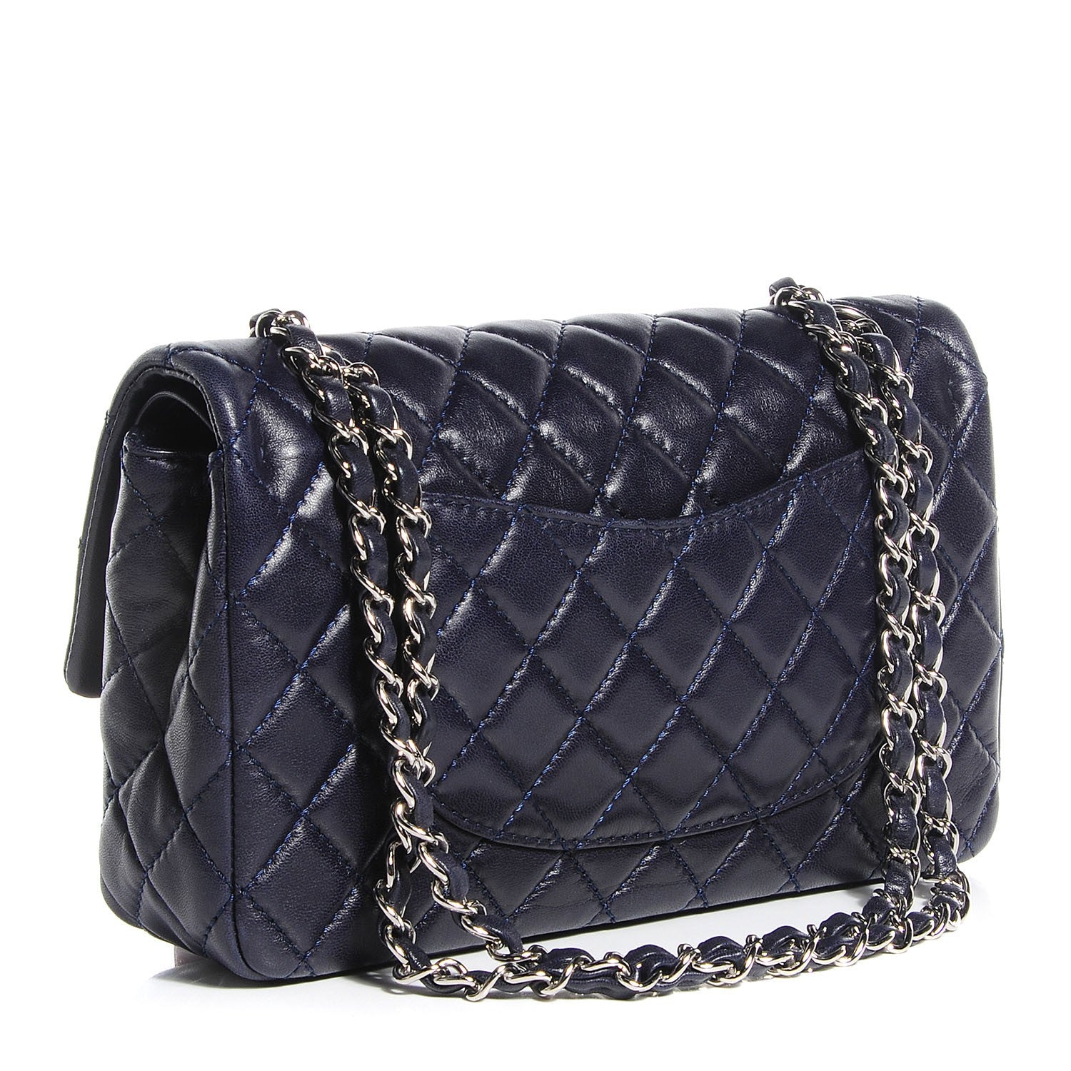 Chanel Lambskin Medium Double Flap Navy 3 of 9