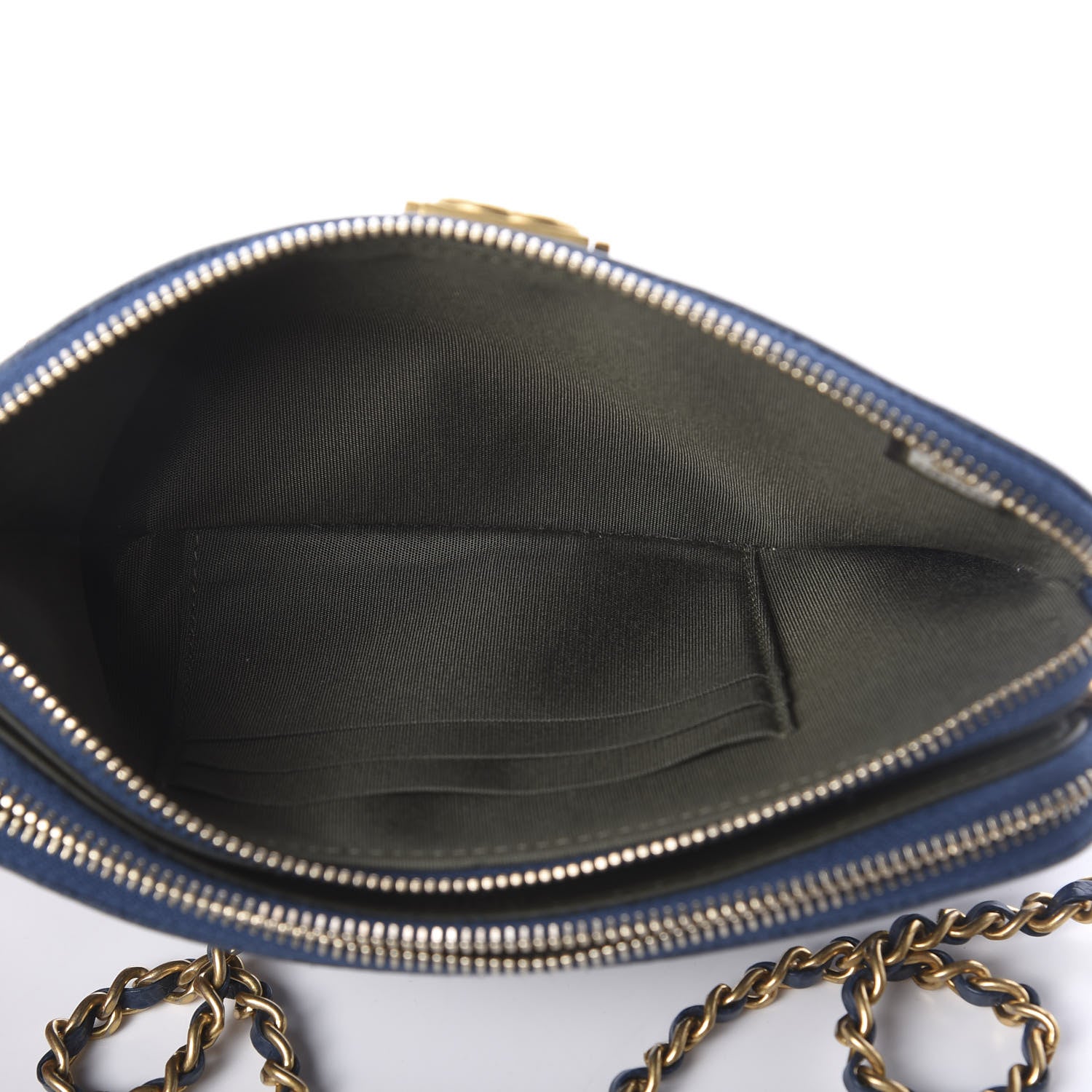 Chanel Caviar Quilted Small Boy Clutch With Chain Blue 8 of 12