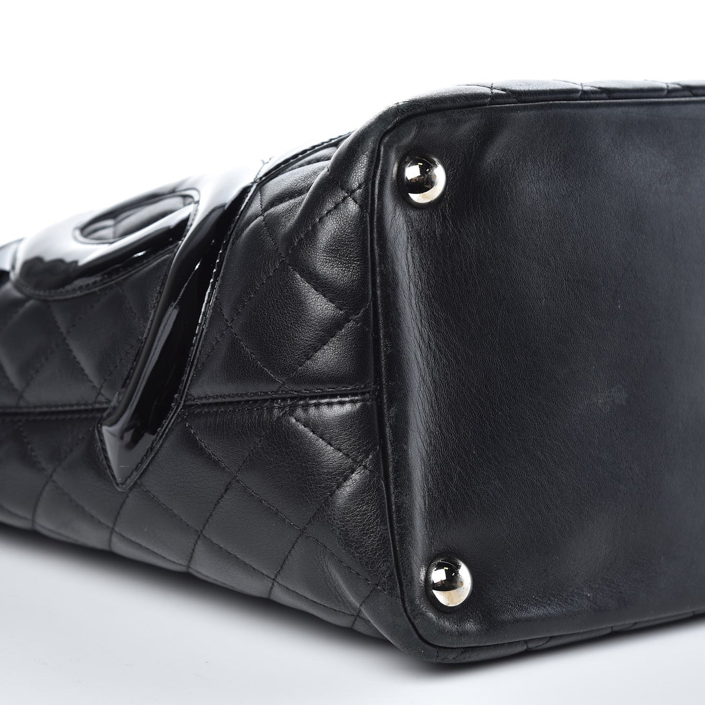 Calfskin Quilted Large Cambon Tote Black