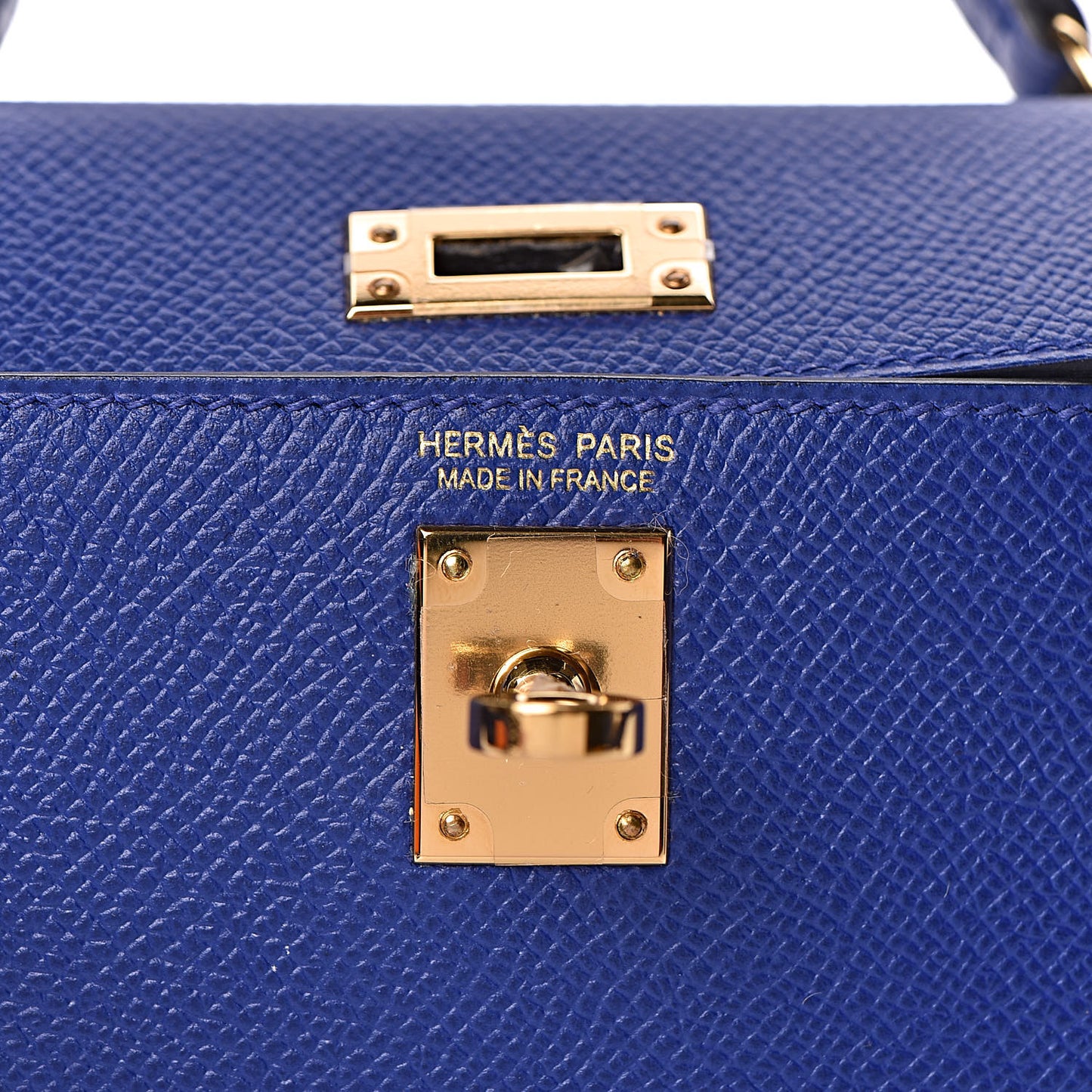 Epsom Mini Kelly Sellier 20 Bleu Electrique