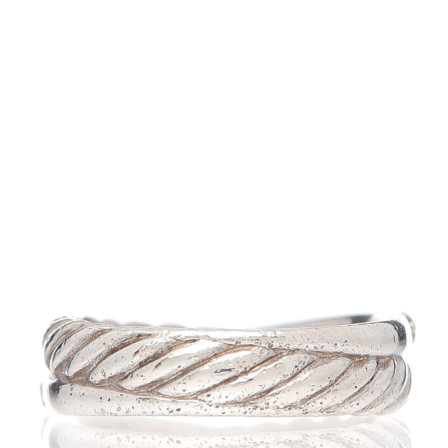 Sterling Silver Diamond 5mm Crossover Ring 52 6