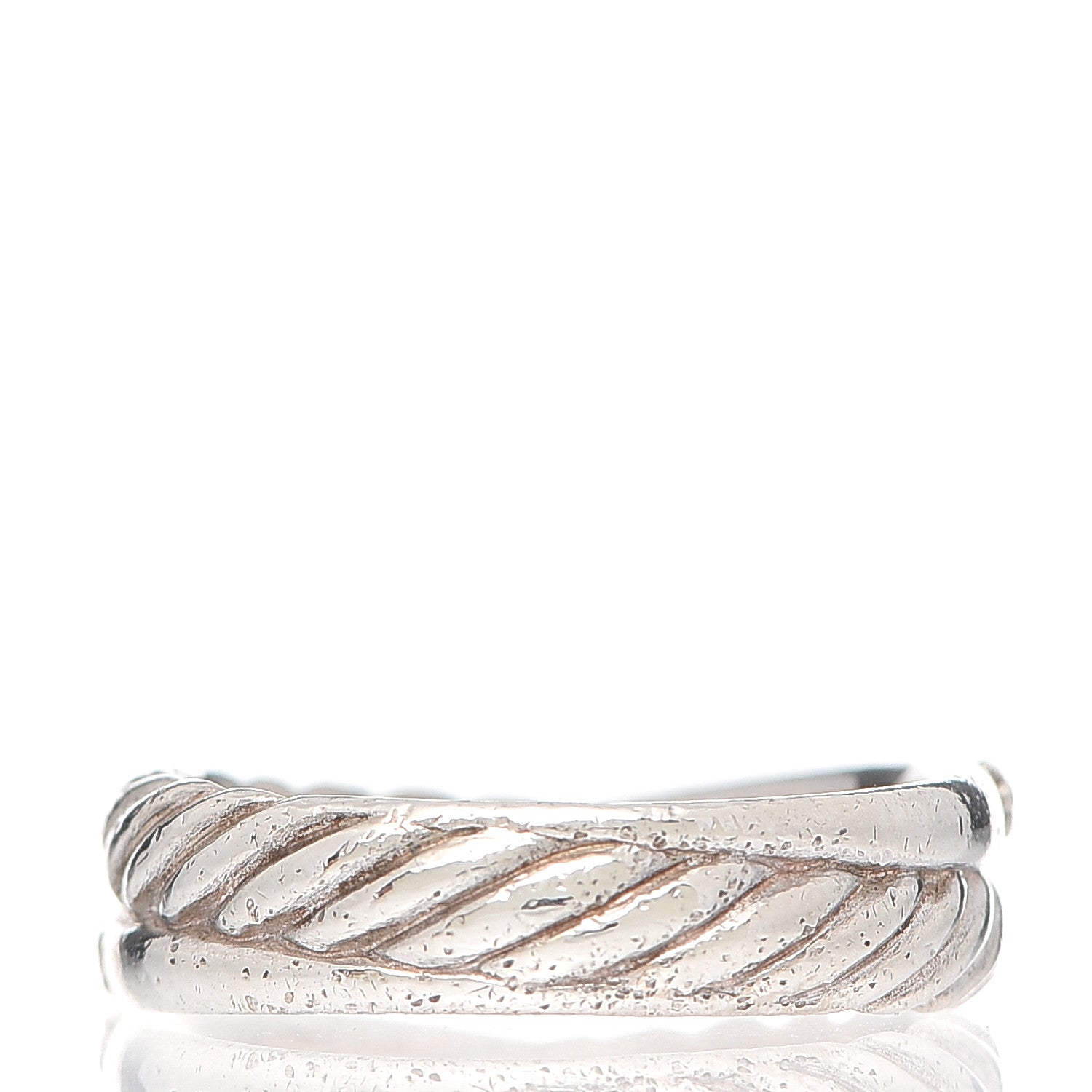 David Yurman Sterling Silver Diamond 5mm Crossover Ring 52 6 3 of 4