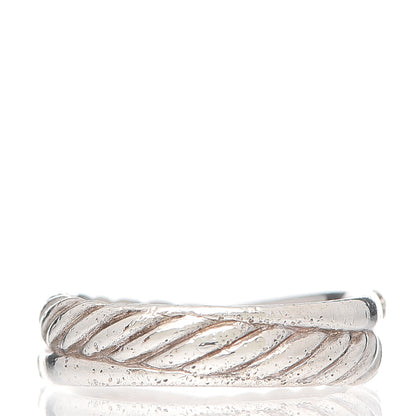 David Yurman Sterling Silver Diamond 5mm Crossover Ring 52 6 3 of 4