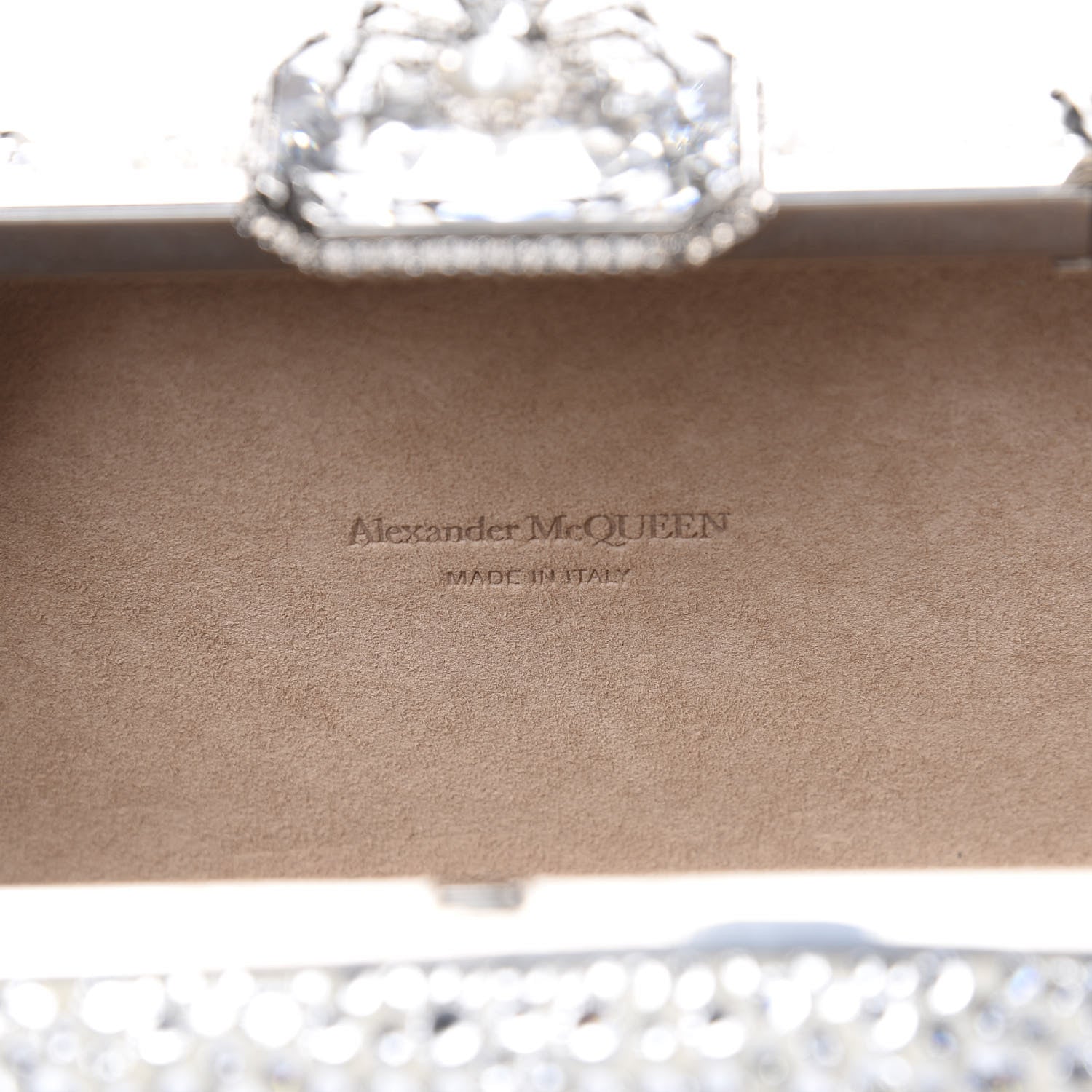 Alexander McQueen Crystal Spider Box Chain Clutch Silver 5 of 9