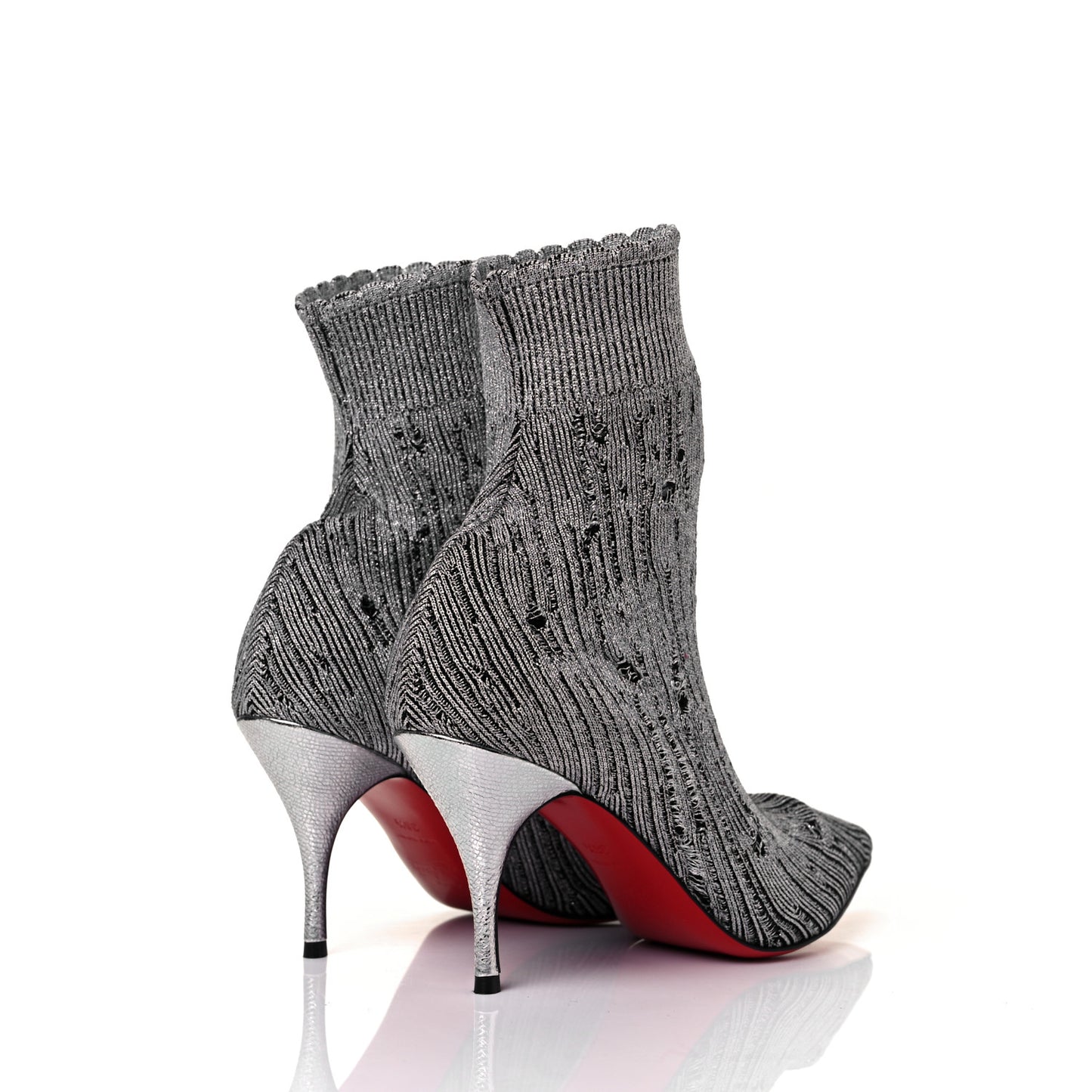 Tricot Lurex Sandrine 80 Sock Ankle Boots 36.5 Grey