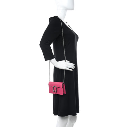 Gucci Dollar Calfskin Crystal Super Mini Dionysus Shoulder Bag Box Pink Black Diamond 2 of 10