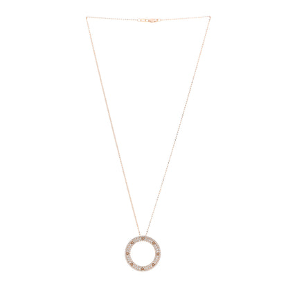 Roberto Coin 18K Rose Gold Diamond Circle Pendant Necklace 3 of 4