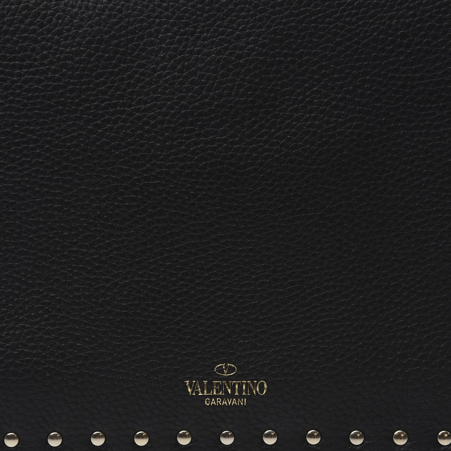 Pebbled Calfskin Large Rockstud Envelope Clutch Black