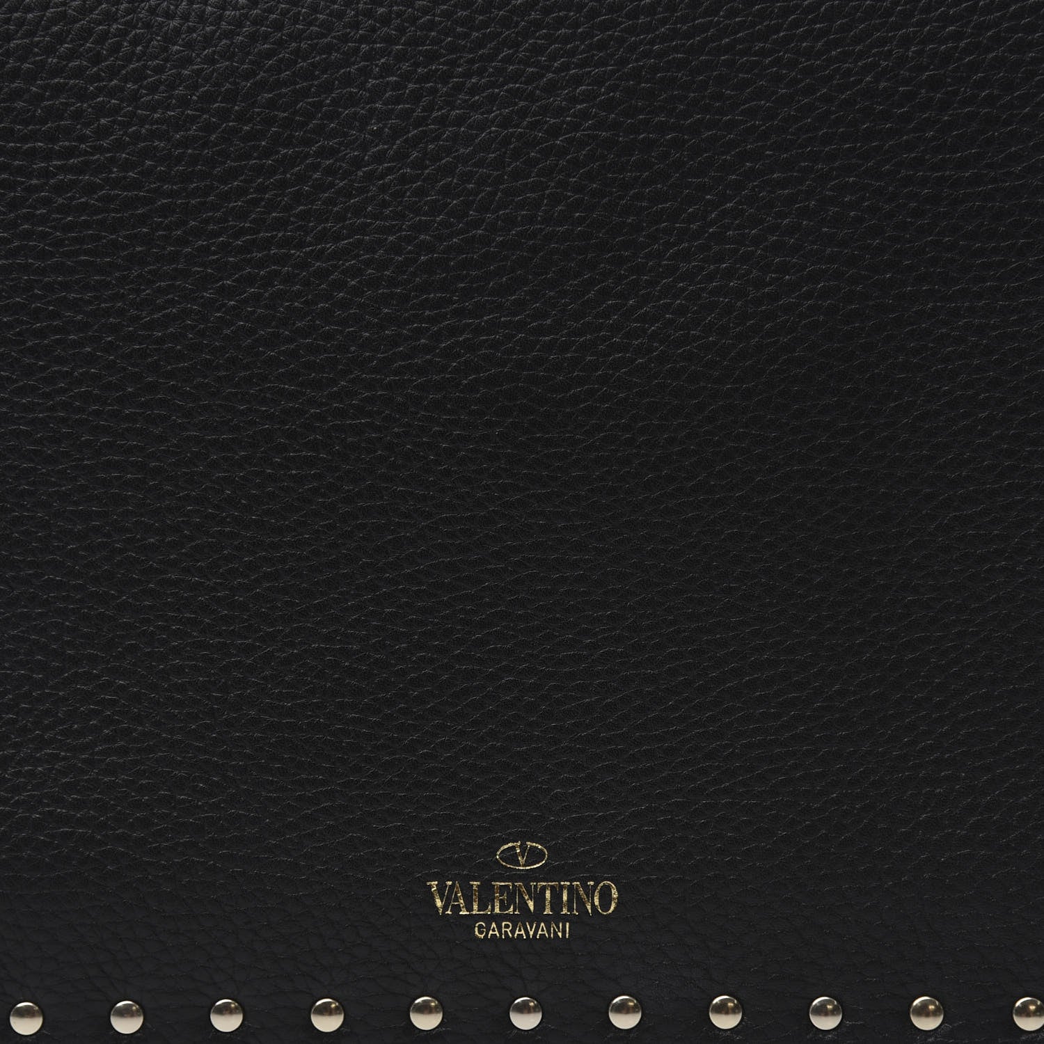 Valentino Garavani Pebbled Calfskin Large Rockstud Envelope Clutch Black 8 of 9