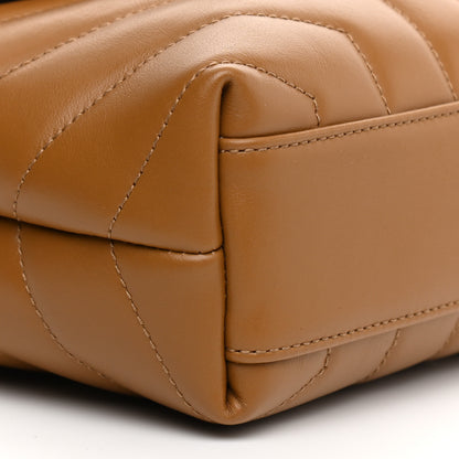 Saint Laurent Calfskin Y Quilted Monogram Toy Loulou Crossbody Bag Dark Natural 19 of 22
