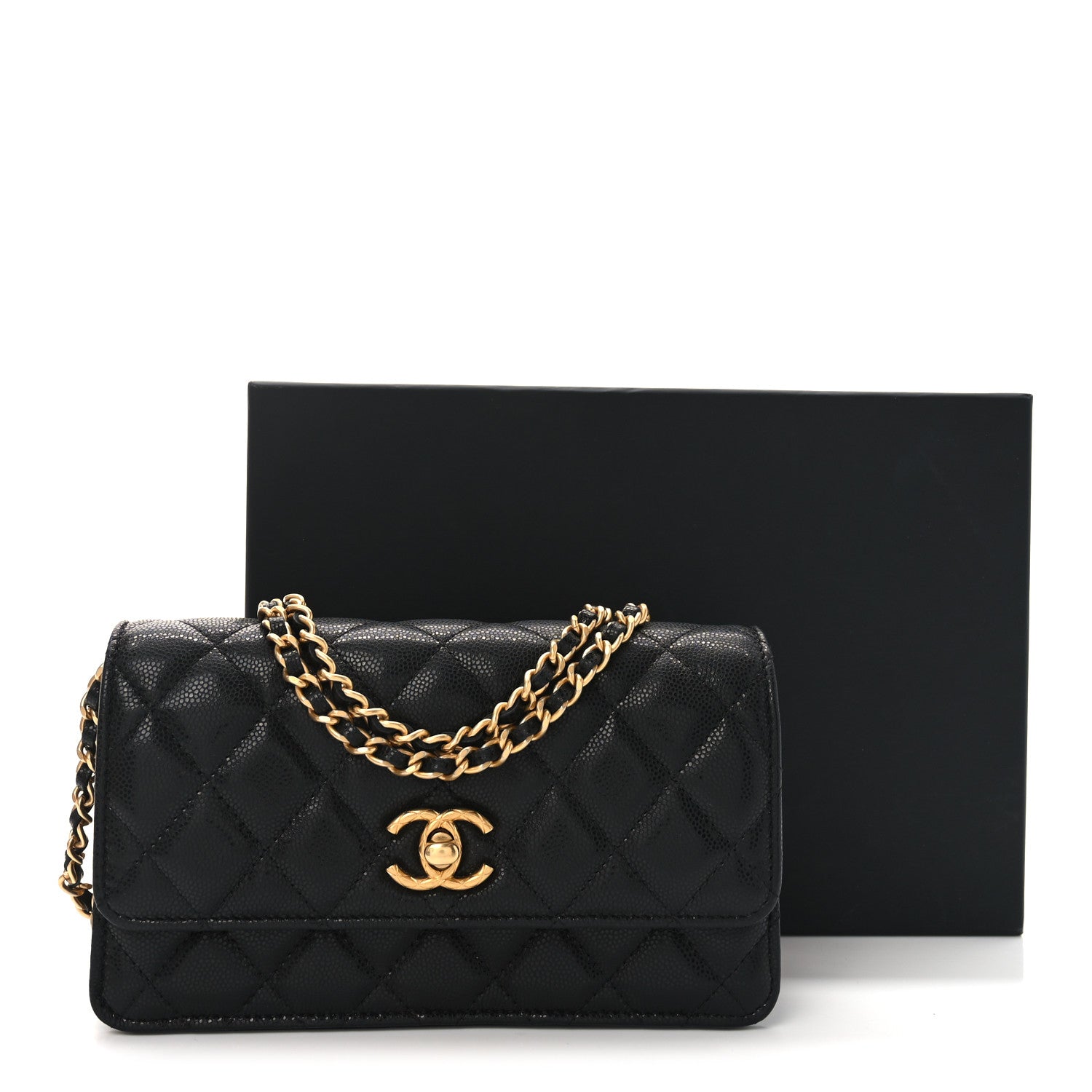 Chanel Caviar Quilted Chain Link Clutch With Chain Black 12 of 12