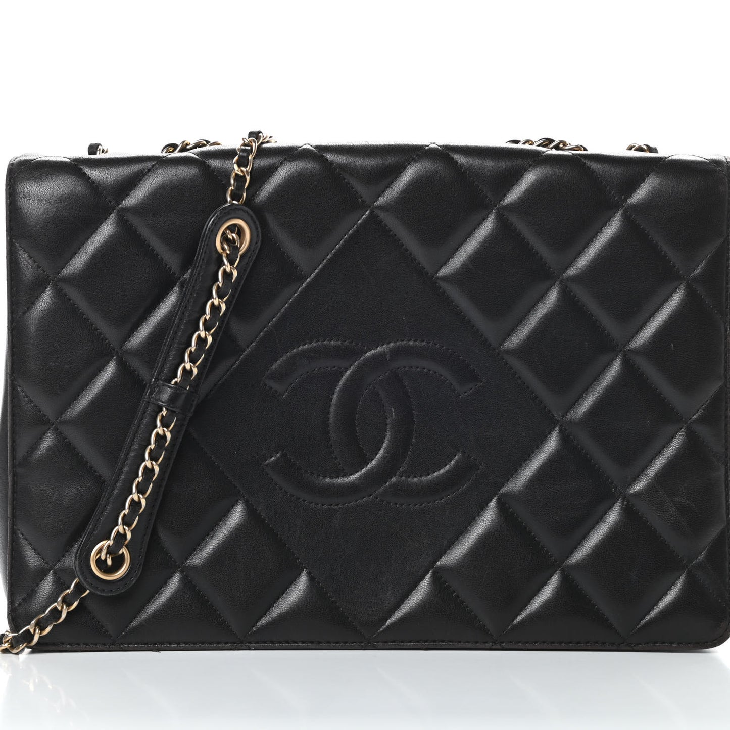 Lambskin Quilted Medium Diamond CC Flap Black