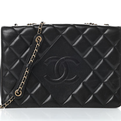 Chanel Lambskin Quilted Medium Diamond CC Flap Black 8 of 19