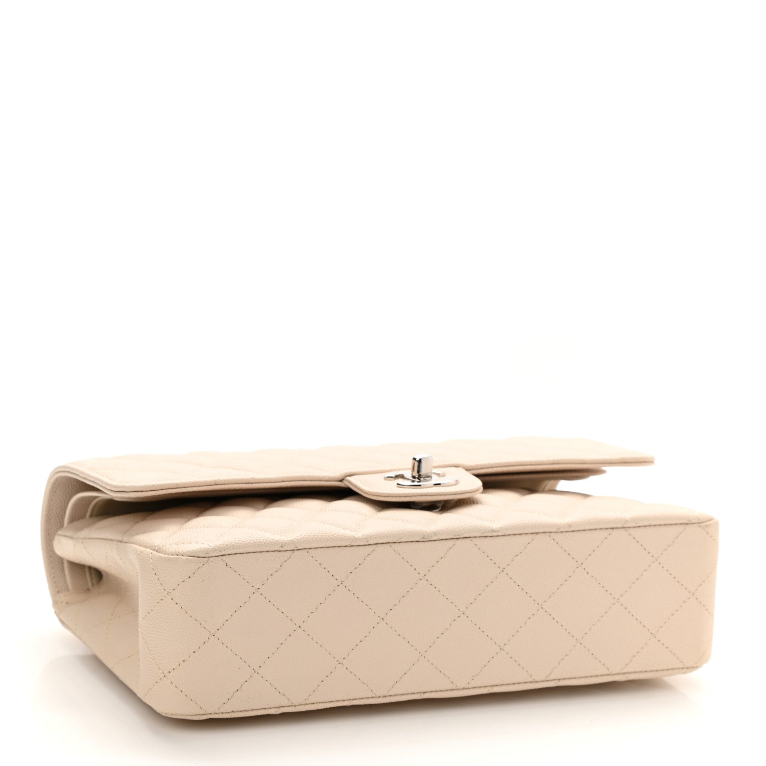 Chanel Caviar Quilted Medium Double Flap Light Beige 4 of 10