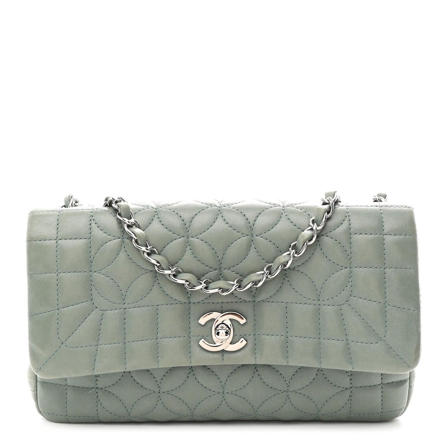 Chanel Lambskin Quilted Lady Graphic Flap Green 1 of 11