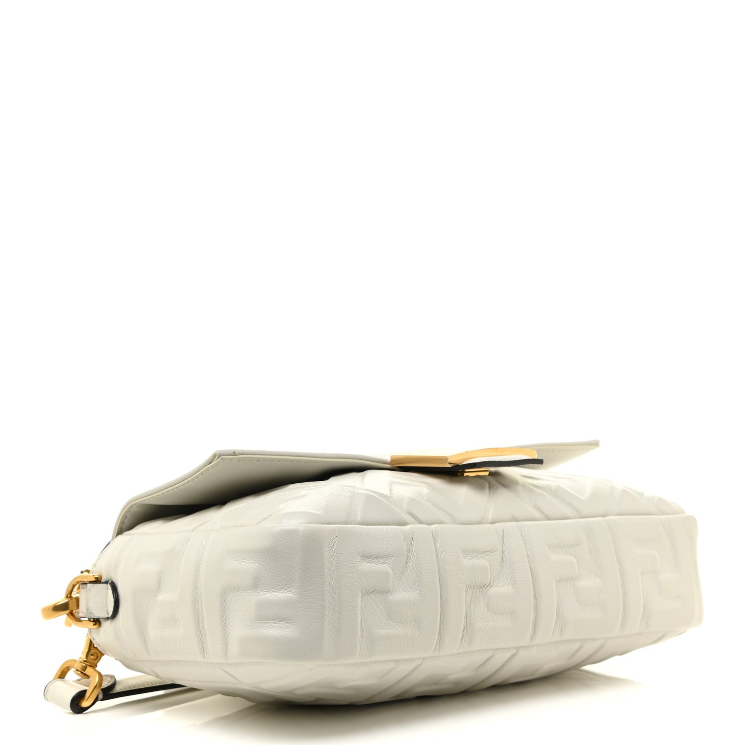 Fendi Nappa FF 1974 Embossed Baguette White 4 of 16