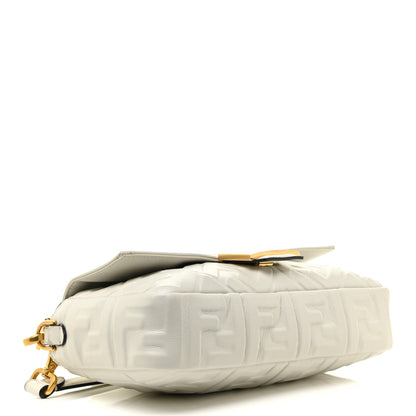 Fendi Nappa FF 1974 Embossed Baguette White 4 of 16