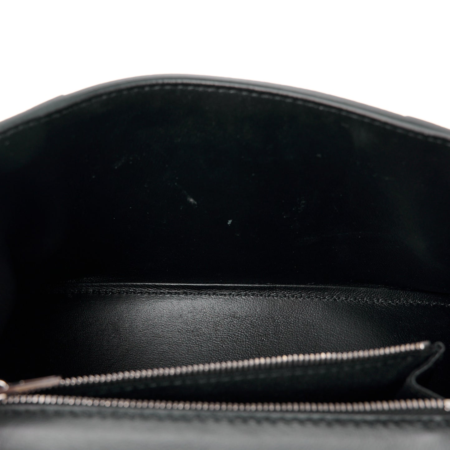 Grained Calfskin Small Hourglass Top Handle Bag Black