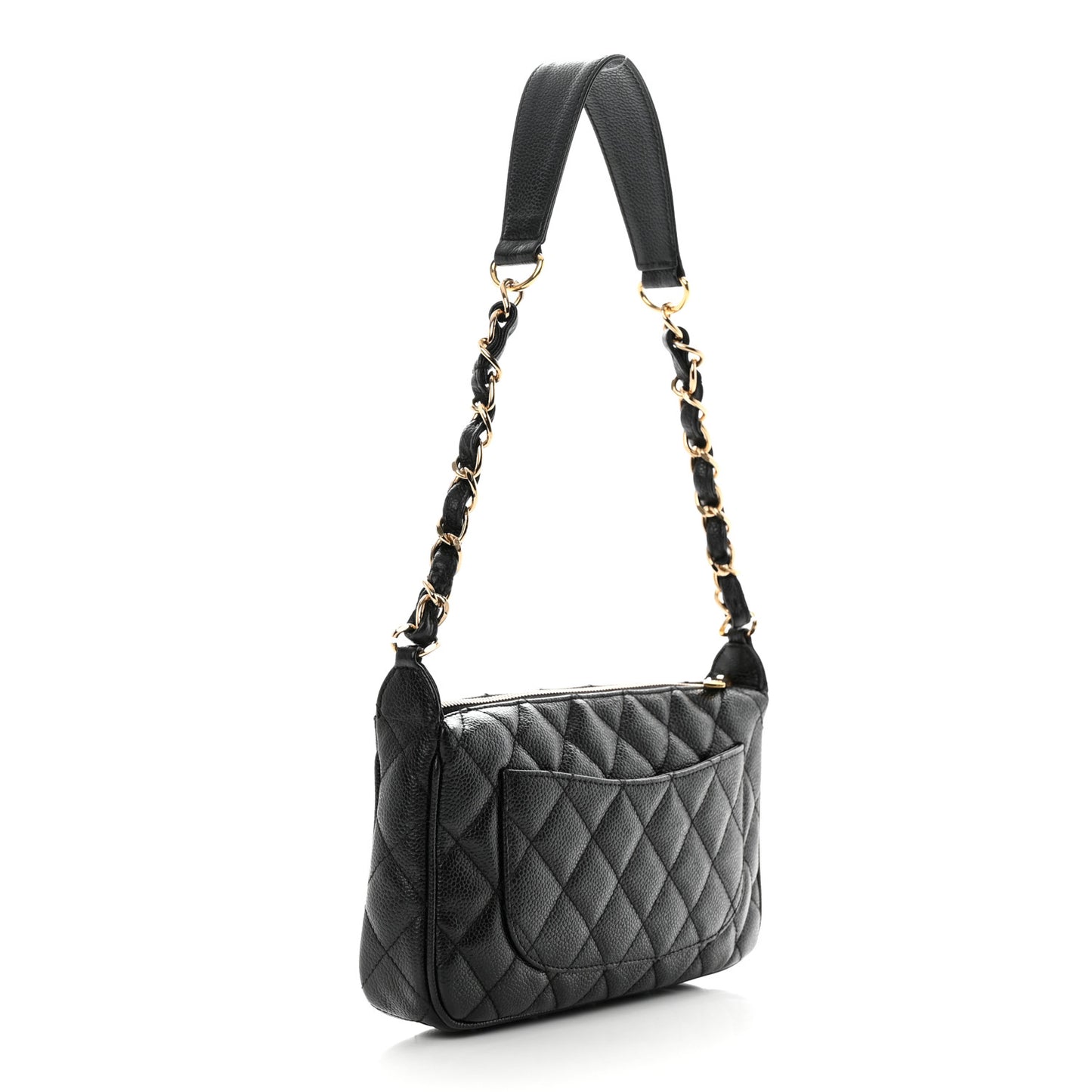 Caviar Quilted Timeless CC Shoulder Bag Black