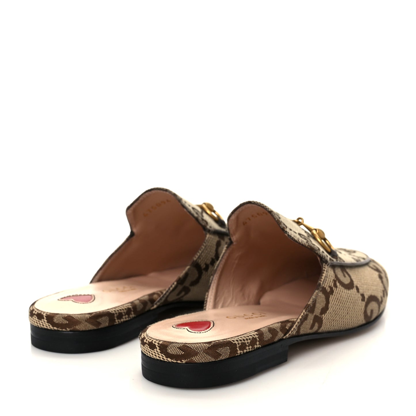 Monogram Jumbo GG Malaga Kid Womens Princetown Slippers 35 Camel Ebony New Acero Beige