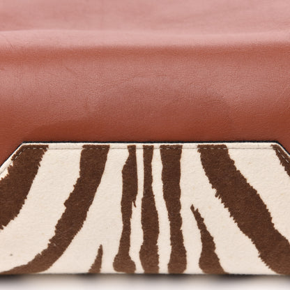 Celine Shiny Smooth Calfskin Zebra Printed Calf Hair Small Twisted Cabas Chalk Brick 8 of 10